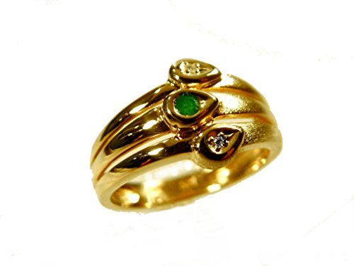 mr.goldis Smaragtring Gold 585 Goldschmuck Smaragt Ring Brillantring