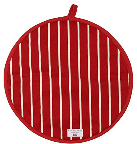 Rushbrookes Butchers Stripe Cook/Chefs Pad Hob Cover, Red