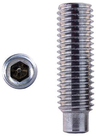 Gewindestifte M4 X 20 DIN 915 m. Zapfen Edelstahl A2 (10 Stück) - V2A Madenschrauben