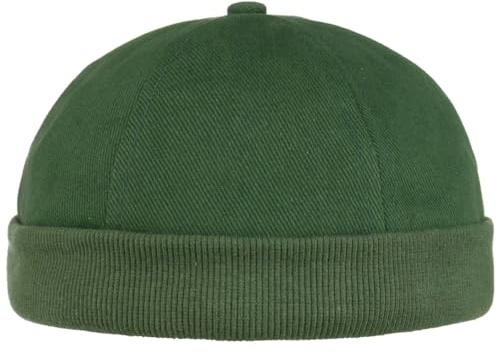 Lipodo Cotton Dockercap Herren - Mütze aus 100% Baumwolle - Docker in Einheitsgröße (54-61 cm) - Cap mit Klettverschluss - Hafenmütze ganzjährig tragbar dunkelgrün One Size