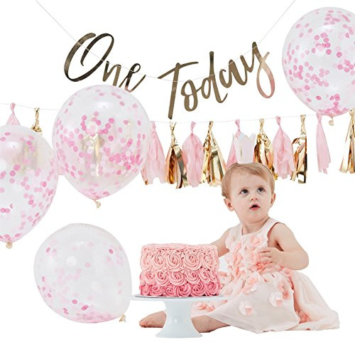 Ginger Ray Pink & Gold Girls Cake Smash Kit Pick & Mix, Einfarbig, Rose