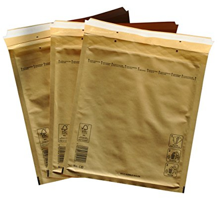 PeakPack 100x Premium Luftpolster Versandtaschen Braun Gold Typ CD