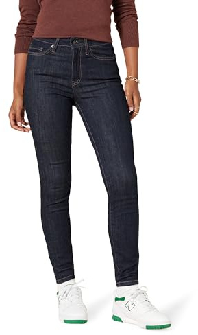 Amazon Essentials damjeans, hög midja, svart sköljning, 10 kort