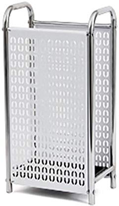 Schirmständer GUOYANHOME Metall Regenschirmständer, Rechteckig, Multifunktions-Lagerregal Hotel Büros ，Weiß + Silber, 25.5X16.5X49CM