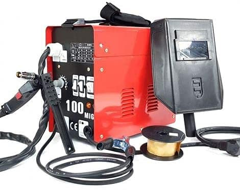 Soldador hilo contínuo MIG-100 SIN GAS Máquina soldar ventilada con accesorios incluidos