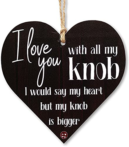 CARISPIBET I love you with all my knob |home decorative sign bedroom decoration house hanging ornament 5 x 5