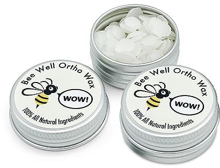 Bee Well Ortho Wax | Pure | komplett natürliche, extra feste Zahnspangenwachs | Schutz, Vorbeugung und Linderung von kieferorthopädischen Zahnspangen, Beschwerden und Mundschmerzen | 2 recycelbare