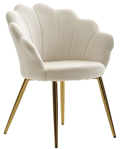 Wohnling Esszimmerstuhl Tulpe 47,5x53x80 cm Samt Rosa, Goldene Beine | Küchenstuhl skandinavisch gepolstert, Schalenstuhl mit Kunststoffkappen, Polsterstuhl für Esszimmer und Schminktisch