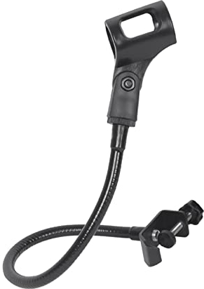 Fiacvrs 360 Degree Flexible Gooseneck Microphone Stand With Clip,Adjustable Desk Mic Boom Arm Stand Gooseneck Mic Stand(Black)