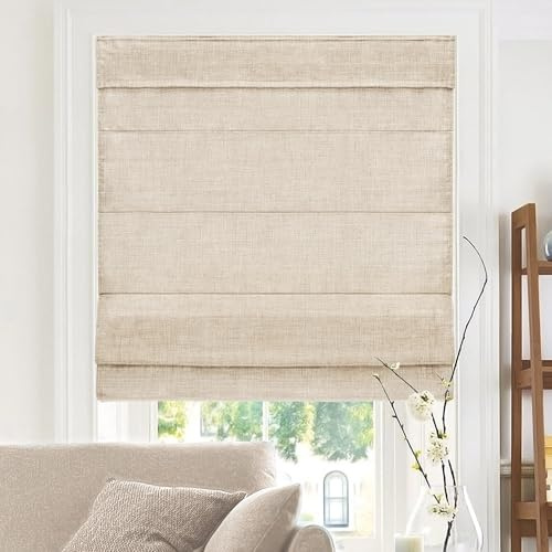CHICOLOGY Roman Shades for Windows, Window Treatments, Roman Shades, Roman Window Shades, Room Darkening Shades, Window Shades, 27 W X 72 H, Belgian Flax (Privacy & Light Filtering) | Cordless Child-Safe, Room Darkening UV, Inside/Outside Mount, True-to-Size No Cut, Rich Textured Fabric, Spot-Clean Care Only
