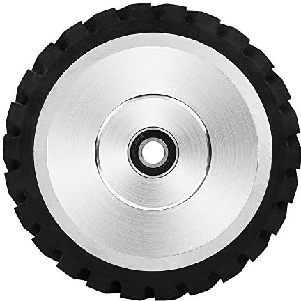 Rueda de contacto de 150 mm x 50 mm Amoladora de banda dentada Rueda de contacto Rueda de goma de contacto para lijado abrasivo Dureza de la banda de 65 A, 7R8 12,7 mm