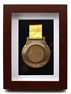 WANLIAN Medaillenanzeige, tiefer Rahmen aus Massivholz, Anzeige von Militärmedaillen, Läufermedaille, Sportmedaillen, Marathonmedaillen, Medaillen (153mm X 203mm)