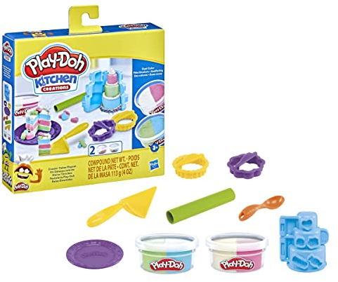 Play-Doh Kitchen Creations Kleine Törtchen Spielset mit 2 Dosen, F4714, Multi