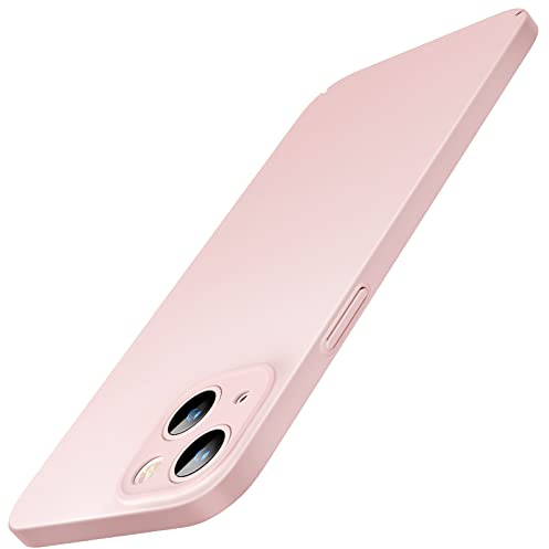 JETech Cover Slim per iPhone 13, Rosa | Design Ultra Sottile, Protezione Completa della Fotocamera, Leggera, Custodia PC Rigida Opaca, Supporta Ricarica Wireless