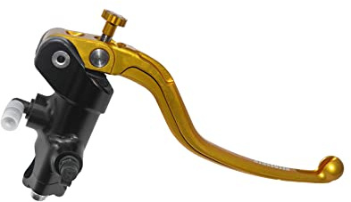 Pompa Freno Radiale 19X17-18-19 Forgiata Con Corpo Pompa Anodizzato Nero, Leva Fissa Lunga Oro (Pomello+Leva) per KTM 990 Super Duke dal 2005 al 2012, CC 990