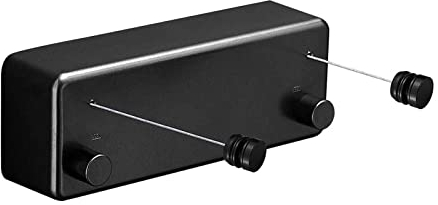 ARKERO Edelstahl-Wäscheständer für den Außenbereich, einziehbares Wäscheleine-Seil, Teleskop-Schnur, Wäschebügel, Wand-Wäscheständer, Schwarz