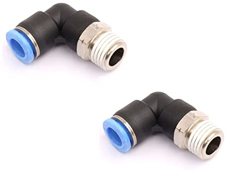 CEKER 6mm Tubing x 1/8 Npt Male Thread Elbow 90 Degree Push to Connect Fittings Air Fittings Pneumatic Quick Connect Fitting Airlines Push In Connectors Tube Fittings 5Packs