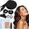 Lockenwickler Ohne Hitze, Neu Rutschfest Heatless Curls, über Nacht mit Stirnband Große Locken DIY Band Frisurenset,für langes mittleres Haar (schwarz, 1 set)