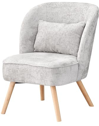 B&D home Fauteuil de Salon YOYO, Fauteuil de Salon Fauteuil de Direction Canapé Individuel Chaise rembourrée pour Salon, Chambre, Salle à Manger, Coin canapé, Design skaninave, Gris, 14501-GRAU