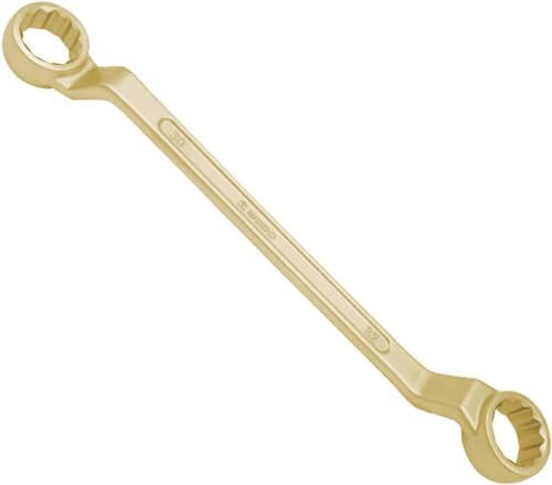 WEDO Llave de doble caja de 30 grados sin chispas, llave combinada métrica de 19 x 24 mm, longitud de 310 mm, bronce de aluminio, estándar DIN, certificado BAM y FM