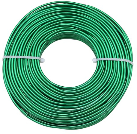 Uxney Alambre para joyería, alambre de aluminio 3mm - Fabricación de joyas, manualidades, bricolaje y artesanía (Verde, 30 metros)