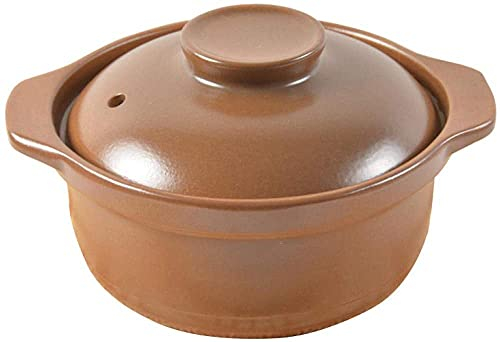 YSZWIN Casseruola in Ceramica Casseruola in Terracotta Casseruola con coperchi - Buone Prestazioni di conservazione del Calore, Manico Antiscivolo, Ciclo Termico, puramente Fatta a Mano - 4L