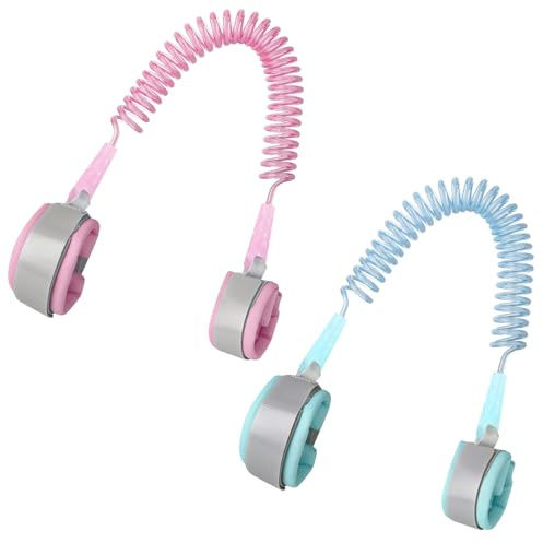 2-pack anti-förlust säkerhet handledslänk bälte, bekvämt och andningsbart armband 1,5 m baby säkerhet handledslänk bälte gång hand bälte rem koppel vajer