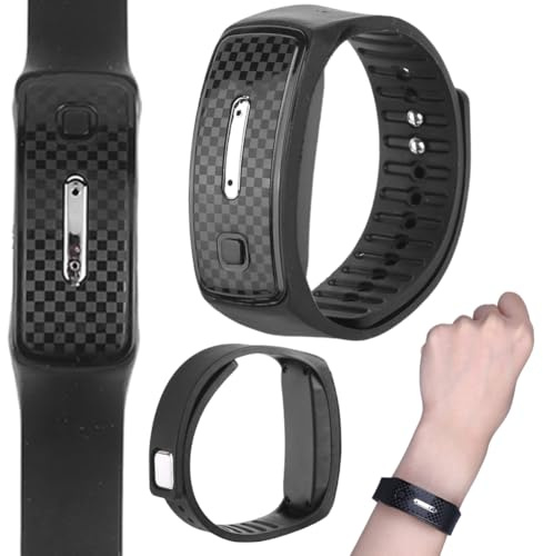 Mosquito Repellent Bracelet, Ultrasonic Mosquitoes Repeller Bracelet 3 Modes Rechargeable, Adjustable Strap, Insect Repeller Wrist Band for Camping Hiking Fishing Outdoor Sports Kids Adult (Black)