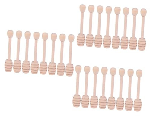 SHOWERORO Juego De 3 Palitos De Madera con Ranuras Grandes para Mezclar Miel Cucharas para Mezclar Jarabe Y Sustancias Viscosas (8 Unidades)