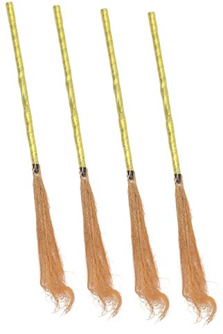 Toyvian 4piezas Escobas De Bruja Para Halloween Accesorios Decorativos Juguetes De Bruja