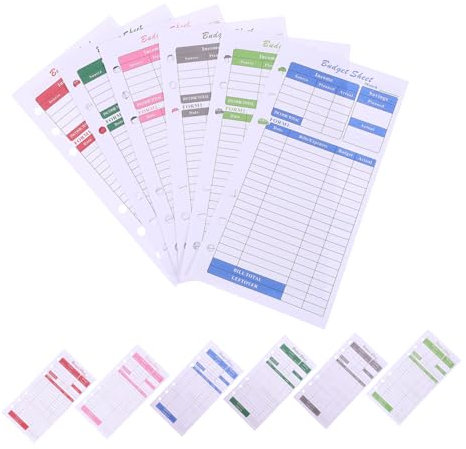 TEHAUX 12blätter Budgetierungsblätter Geschäftsbudgetblätter Budget-ausgabenaufzeichnungs-blätter Binder-nachfüllungen Mit Lochung Wiederverwendbar Für Haushalt Büro Home-office