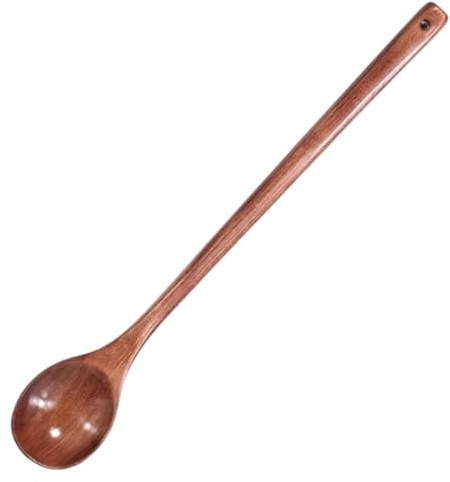 Wooden Spoons for Cooking, 13in Long Handle Mixing Tasting Spoons, Heat Resistant Wooden Spoons Cooking Utensils, Non Stick Friendly Kitchen Essential（with Hole）