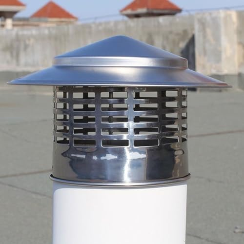 Generico Cappello Scarico fumi, Ø 40-300 mm Comignolo Antivento, comignolo Canna fumaria, Tappo Antipioggia per Camino, Canna fumaria, Canna fumaria Tubo Parapioggia(200mm)