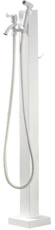 YZWZZXC Garten Wassersäule, Wassersäule Edelstahl, mit Wasserhahn und Brause, mit Schlauchhalter, Geeignet für Schulen, Gemüsegärten(White)