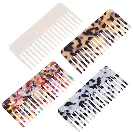 Kamm, Mehrzweck-Kamm-Set mit breiten Zähnen, 4-teilig, Acryl-Kämme, Haar-Styling-Werkzeug, Haarpflege for zu Hause, for Frauen und Männer, antistatisch