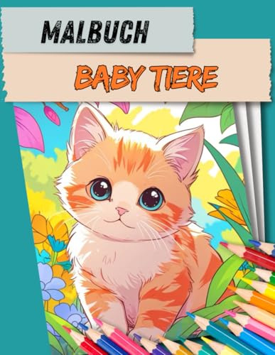Baby-Tiere Malbuch für Groß und Klein:: Katzenbabys, Hundewelpen, Hasen, Küken und vieles Mehr I Malvorlagen I Kreativität I Stressabbau I Beschäftigung