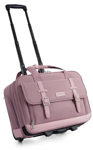 AUROTIER Rolling Laptop Bag Women, Rolling Briefcase for Women with Dual Lock, 16 Inch Computer Bag with Wheels, Roller Underseat Carry On Luggage Personal Item Suitcase for Work Travel Business