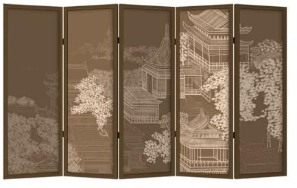 uadyie Pantalla para Chimenea Mampara de Suelo for Pared Decorativa de Fondo de Sala de Estar, mampara Plegable de privacidad Retro for Oficina Pantallas Decorativas para Chimenea(300 * 180CM)