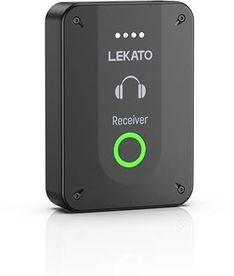 LEKATO MS-02 Wireless In-Ear Monitoring, A single receiver records the audio signals Operates in mono and stereo mode. Suitable for band rehearsals and live performances (RX)