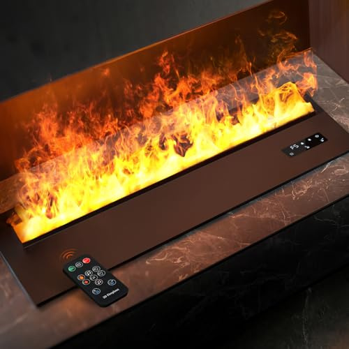LIMERRI Wasserdampf elektrischen Kamin, 3D Flamme, (Flamme Farbe, 800mm) | 3D Wasserdampf-Effekt, Für Schlafzimmer, Wohnzimmer, Heimdekor, Haustierfreundlich, Befeuchtung, Einfache Nachfüllung