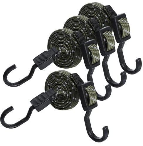 AiQInu Elastici con Ganci Pezzi, 100cm Regolabile Corde Elastiche con Gancio, Elastico con Gancio 1M per Campeggio, Bagagli e Viaggi