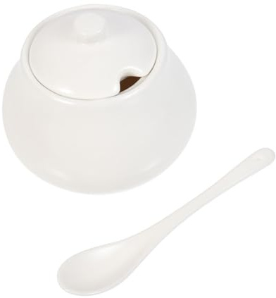 Hemobllo Azucarero de Cerámica Dispensador de Azúcar para Cocina Recipiente para Almacenar Condimentos para Cafetería Azucarero Lindo y Funcional