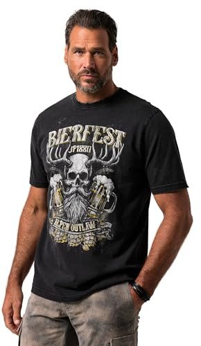 JP 1880 Jp1880 T-Shirt, Tracht, Halbarm, Rundhals, Print, bis 8 XL Maglietta Uomo