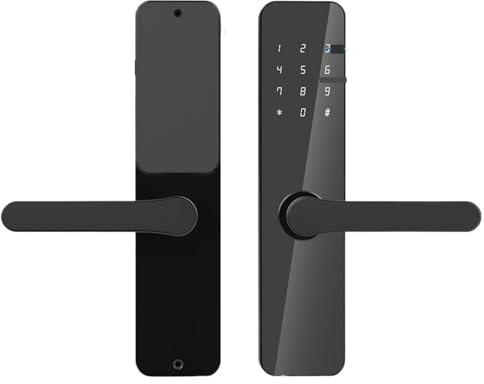 Serrure Connectée, Serrure de porte intelligente, contrôle par application, serrure de porte numérique avec poignée, serrure à clavier, serrure de porte électronique for maison, hôtel, location(Latch)