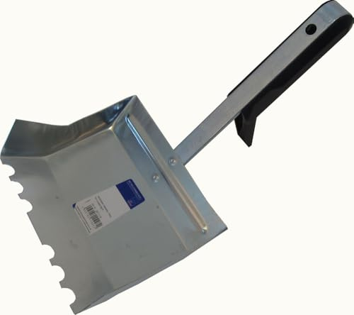 HAROMAC Kalksandstein Klebekelle 175 mm, verzinktes Stahlblech, Kunststoffgriff, Kübelschlaufe & Haken, Kleber auf Kalksandstein, Poren- und Gasbeton auftragen