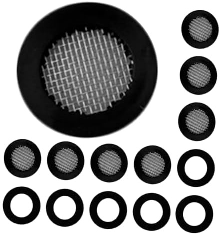 CLISPEED 10 pièces Lot de Joints Filtre Acier Inoxydable avec Rondelles Silicone Étanchéité Anti-fuite pour Pommeau Fixe et Douchette Compatible Robinet Noir