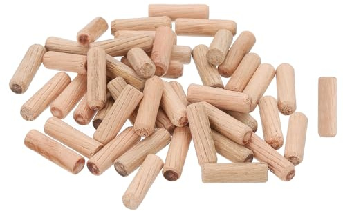 QUARKZMAN 200Stk 1/4x1 (6mmx25mm) Holzdübel Mit Rillen Und Schrägen Enden Kegelförmige Hartholzstifte Holzstifte Für Möbel DIY Bastelarbeiten