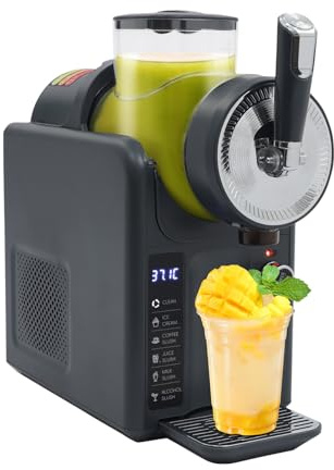Slush Maschine 1.8L Softeismaschine für Zuhause, 5 Voreingestellte Programme, Automatische Reinigung, Slushy Maker Slushie Maschine für Frozen Margaritas Frappés Milchshake Grau