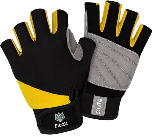 FitsT4 Sports Guanti da surf 3/4 dita imbottiti antiscivolo per sci nautico canoa, windsurf, kiteboard, vela, kayak, SUP Stand Up Paddling. per uomini, donne e bambini