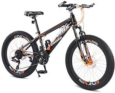 Zonix 24 Zoll Mountainbike Jungen-21-Gang- Scheibenbremsen-Kinder MTB Fahrrad-All-Terrain Reifen-Orange